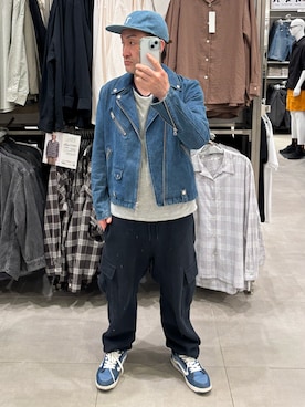 「アイテム（キャップ）」を使った、hiroさん（メンズ・165cm）の冬コーディネート