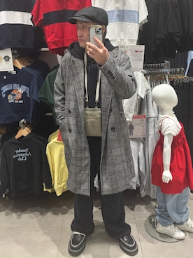 「FREAK'S STORE（フリークスストア）のワイドシルエット ダブルニー スウェットパンツ（スウェットパンツ、グレー系）」を使った、hiroさん（メンズ・165cm）の春コーディネート