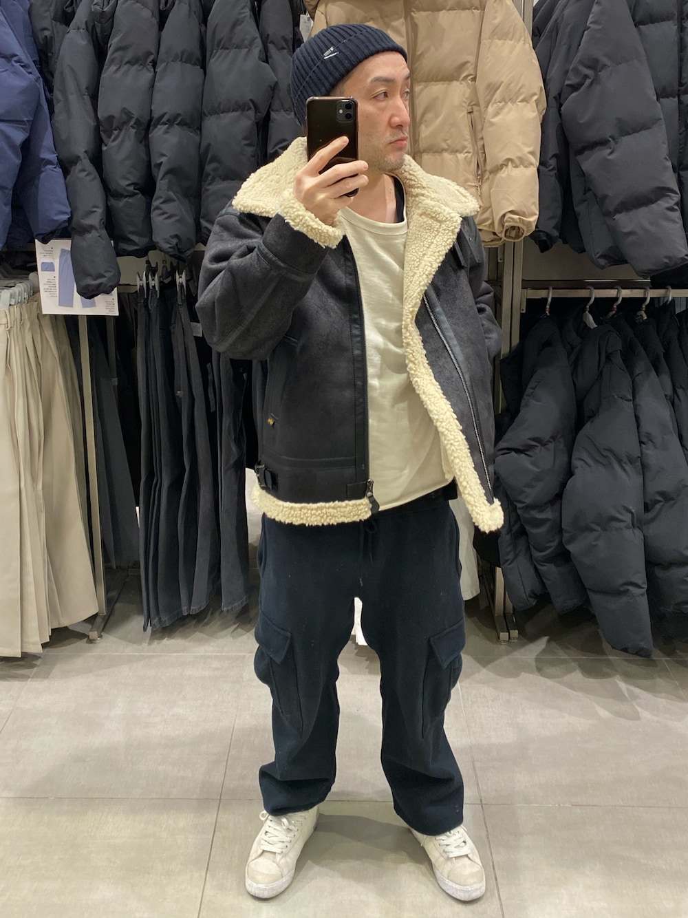 ALPHA B3 フライトジャケット Mサイズ（黒×白） ALPHA INDUSTRIES 