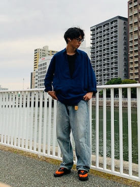 「EDIFICE（エディフィス）のアイテム（トップス）」を使った、MASAさん（メンズ・175cm）の夏コーディネート