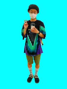「COOLなこのコが仲間入り」｜「アイテム（ハンチング/ベレー帽）」を使った、脳汁さん（メンズ・178cm）の夏コーディネート