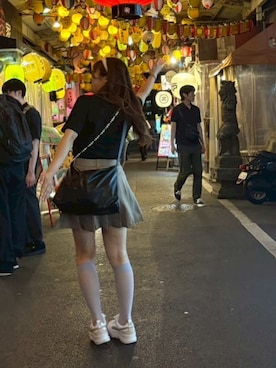 「SHEINのアイテム（ショルダーバッグ、ブラック系）」を使った、モさん（レディース・155cm）の夏コーディネート