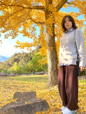 「アイテム（ニット/セーター）」を使った、しょーたさん（メンズ・164cm・30代）の秋コーディネート