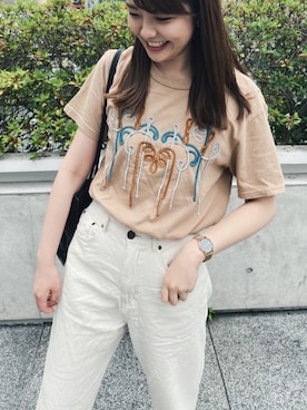「H&M（エイチ・アンド・エム）のアイテム（腕時計）」を使った、mahoさん（レディース・158cm）の夏コーディネート