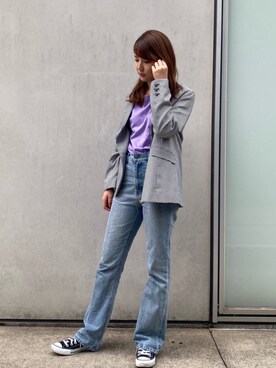 「CECIL McBEE（セシルマクビー）のアイテム（ジャケット/アウター）」を使った、mahoさん（レディース・158cm）の秋コーディネート