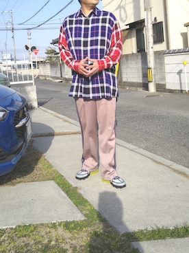 「ビッグシャツ」｜「アイテム（スウェットパンツ）」を使った、Daniel.Yさん（メンズ・175cm）の春コーディネート