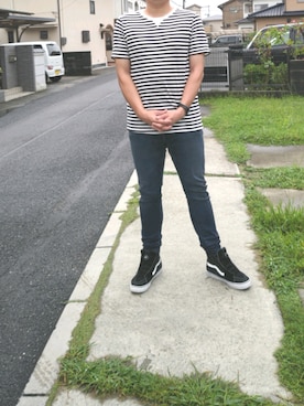 「TAKAHIROMIYASHITATheSoloIst.（タカヒロミヤシタザソロイスト）のアイテム（Tシャツ/カットソー）」を使った、Daniel.Yさん（メンズ・175cm）の秋コーディネート