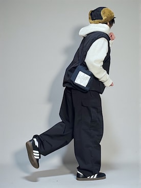 「アイテム（カーゴパンツ）」を使った、sc___dyさん（レディース・156cm）の秋コーディネート