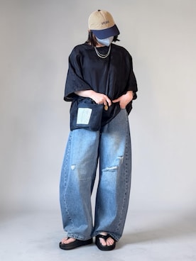「no brand（ノーブランド）のアイテム」を使った、sc___dyさん（レディース・156cm）の夏コーディネート