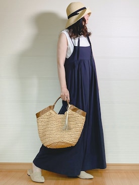 「URBAN RESEARCH ROSSO」｜「アイテム（オールインワン・サロペット）」を使った、sweet_candyさん（レディース・156cm）の夏コーディネート