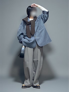 「アイテム（テーラードジャケット）」を使った、sc___dyさん（レディース・156cm）の秋コーディネート