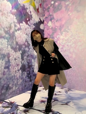 「JOURNAL STANDARD relume（ジャーナルスタンダード　レリューム）のアイテム（ノーカラーコート）」を使った、jun☆さん（レディース・155cm）の冬コーディネート