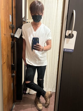 「G.O.C（ジーオーシー）のアイテム（Tシャツ/カットソー）」を使った、yoma さん（メンズ・173cm）の夏コーディネート