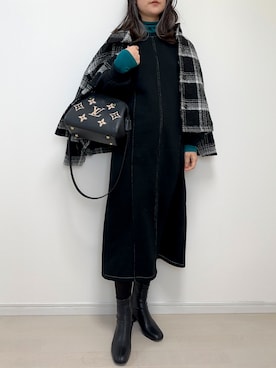 「スウェットワンピース」｜「アイテム（Tシャツ/カットソー）」を使った、まろ(MARO)さん（レディース・165cm）の冬コーディネート