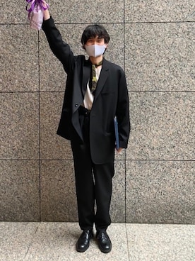 「Graphpaper（グラフペーパー）のアイテム（スラックス）」を使った、shin.さん（メンズ・167cm）の春コーディネート