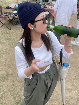 「アイテム（ファッション雑貨）」を使った、沙菜さん（レディース・154cm）の秋コーディネート