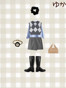 「アイテム（腕時計）」を使った、ゆか💜さん（レディース・158cm）の秋コーディネート