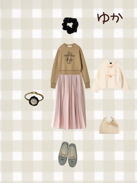 「アイテム（腕時計）」を使った、ゆか💜さん（レディース・158cm）の秋コーディネート