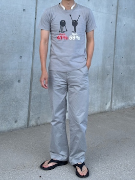 「アイテム（チノパンツ）」を使った、Rさん（メンズ・179cm）の夏コーディネート