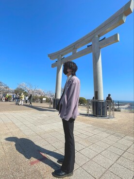 「Adoon plain（アドーンプレーン）のアイテム（その他パンツ）」を使った、TSUKASAさん（メンズ・174cm）の夏コーディネート