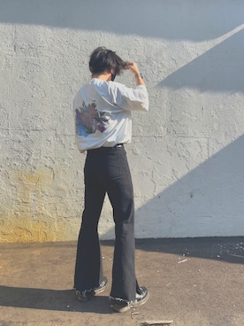 「Adoon plain（アドーンプレーン）のアイテム（パンツ）」を使った、TSUKASAさん（メンズ・174cm・20代）の夏コーディネート