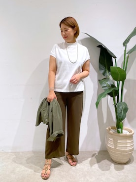 「RIVE DROITE（リヴドロワ）の《予約》【MAUA JEWELRY（マウアジュエリー）】ロングネックレス（ネックレス）」を使った、maeさん（レディース・165cm）の秋コーディネート