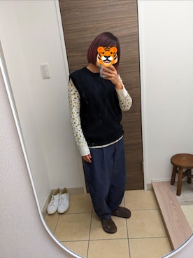 「PAR ICI（パーリッシィ）のアイテム（ベスト）」を使った、minamiさん（レディース・147cm）の秋コーディネート