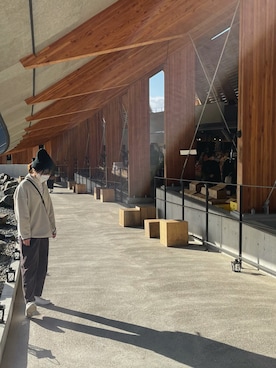 「POLO（ポロ）のアイテム（帽子）」を使った、ぽんちゃんさん（レディース・154cm）の冬コーディネート