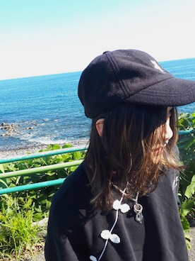 「Candy Stripper（キャンディストリッパー）のアイテム（キャップ）」を使った、Reiさん（レディース・157cm）の秋コーディネート