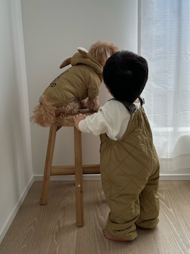 「アイテム（ペットグッズ）」を使った、omikuさん（メンズ・70cm）の秋コーディネート