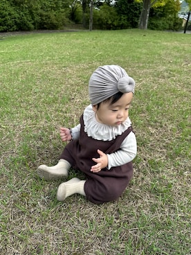 「アイテム（ロンパース）」を使った、omikuさん（メンズ・70cm）の秋コーディネート