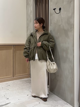 「スカートコーデ」｜「アイテム（ブルゾン）」を使った、omikuさん（レディース・152cm）の秋コーディネート