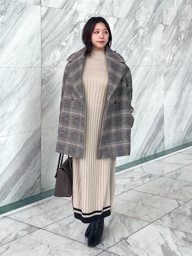 「アイテム（チェスターコート）」を使った、ちびゆきさん（レディース・152cm）の冬コーディネート