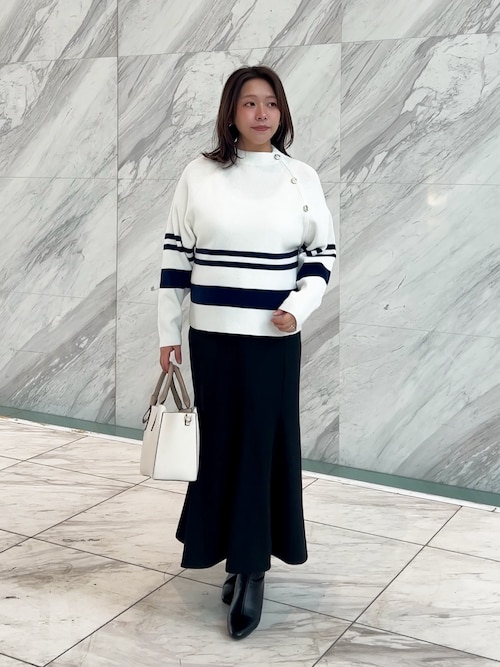 ラグランスリーブ肩釦ニット