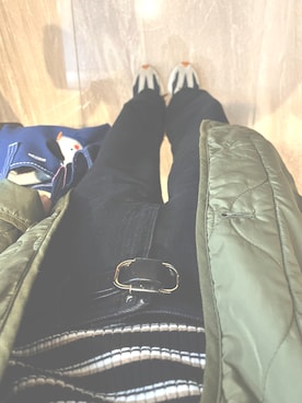 「アイテム（ノーカラージャケット）」を使った、ukaさん（レディース・160cm）の秋コーディネート