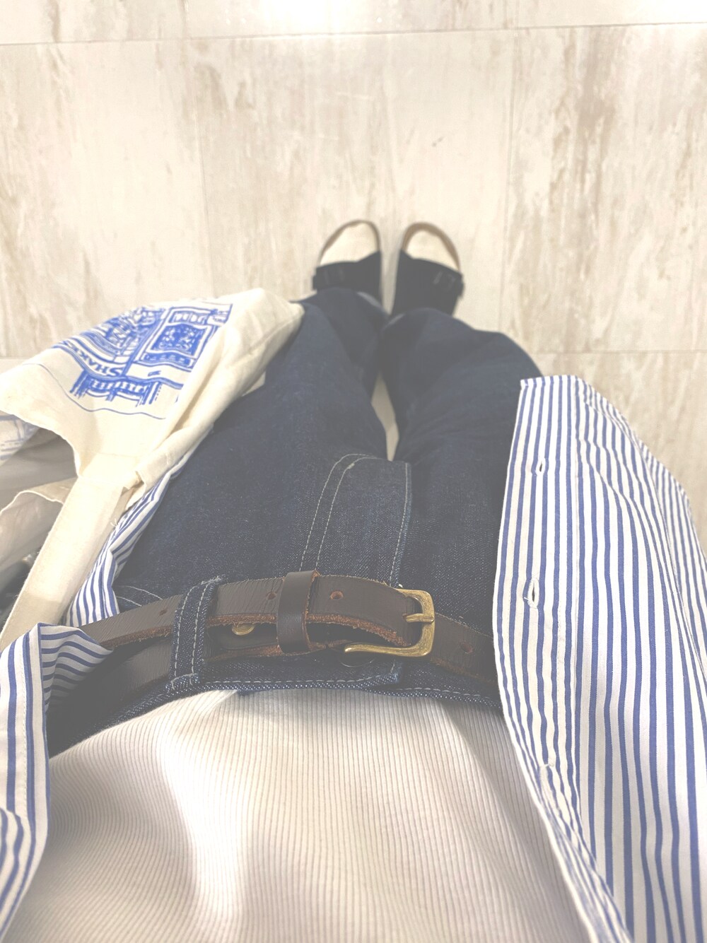 「BIRKENSTOCKの21SS新作■ZURICH/チューリッヒ ブラック (WOMEN)（サンダル、ブラック系）」を使った、ukaさん（レディース・160cm）の夏コーディネートの1枚目の写真