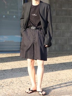 「Adoon plain（アドーンプレーン）のアイテム（パンツ）」を使った、shuさん（メンズ・170cm・20代）の夏コーディネート