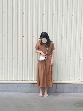 「Mila Owen」｜「アイテム（シャツワンピース）」を使った、nareさん（レディース・169cm）の夏コーディネート
