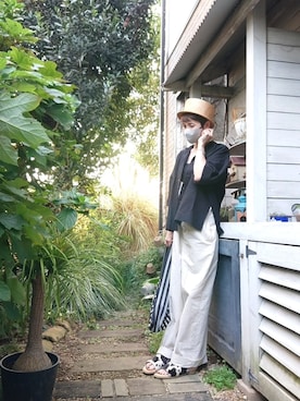 「むぎわら帽子」｜「アイテム（オールインワン・サロペット）」を使った、さくらんぼさん（レディース・160cm）の秋コーディネート