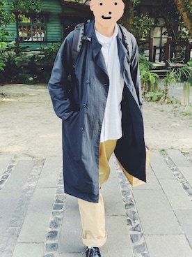 「BEAMS」｜「アイテム（バックパック/リュック）」を使った、HAYASHIさん（メンズ・175cm）の春コーディネート