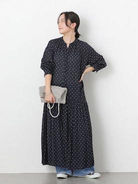 「CONVERSE（コンバース）の【CONVERSE/コンバース】CANVAS ALL STAR J HI：スニーカー（スニーカー、ブラック系）」を使った、RINさん（レディース・157cm）の春コーディネート