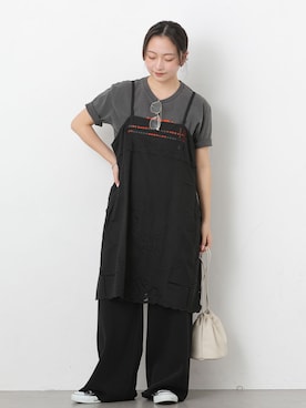 「CONVERSE（コンバース）の【CONVERSE/コンバース】CANVAS ALL STAR J HI：スニーカー（スニーカー、ブラック系）」を使った、RINさん（レディース・157cm）の冬コーディネート