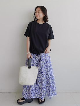 「JOURNAL STANDARD relume（ジャーナルスタンダード　レリューム）の《WEB・一部店舗限定》【relume×Fujiwara】バングル（ブレスレット、シルバー系）」を使った、RINさん（レディース・157cm）の春コーディネート