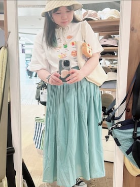 「Bleu Bleuet（ブルーブルーエ）のアイテム」を使った、oimo_bleubleuetさん（レディース・162cm）の夏コーディネート