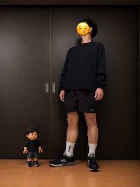 「ENNOY（エンノイ）のアイテム（Tシャツ/カットソー、ブラック系）」を使った、rintosite2843さん（メンズ・174cm）の秋コーディネート