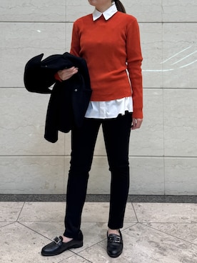 「アイテム（シャツ/ブラウス）」を使った、AJUGA.スタッフさん（レディース・159cm）の秋コーディネート