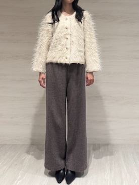 「AJUGA.（アジュガ）のアイテム」を使った、AJUGA.スタッフさん（レディース・168cm）の秋コーディネート