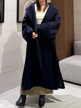 「AJUGA.（アジュガ）のアイテム」を使った、AJUGA.スタッフさん（レディース・152cm）の冬コーディネート