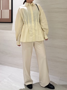 「AJUGA.（アジュガ）のアイテム」を使った、AJUGA.スタッフさん（レディース・158cm）の冬コーディネート