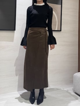 「AJUGA.（アジュガ）のアイテム」を使った、AJUGA.スタッフさん（レディース・168cm）の冬コーディネート